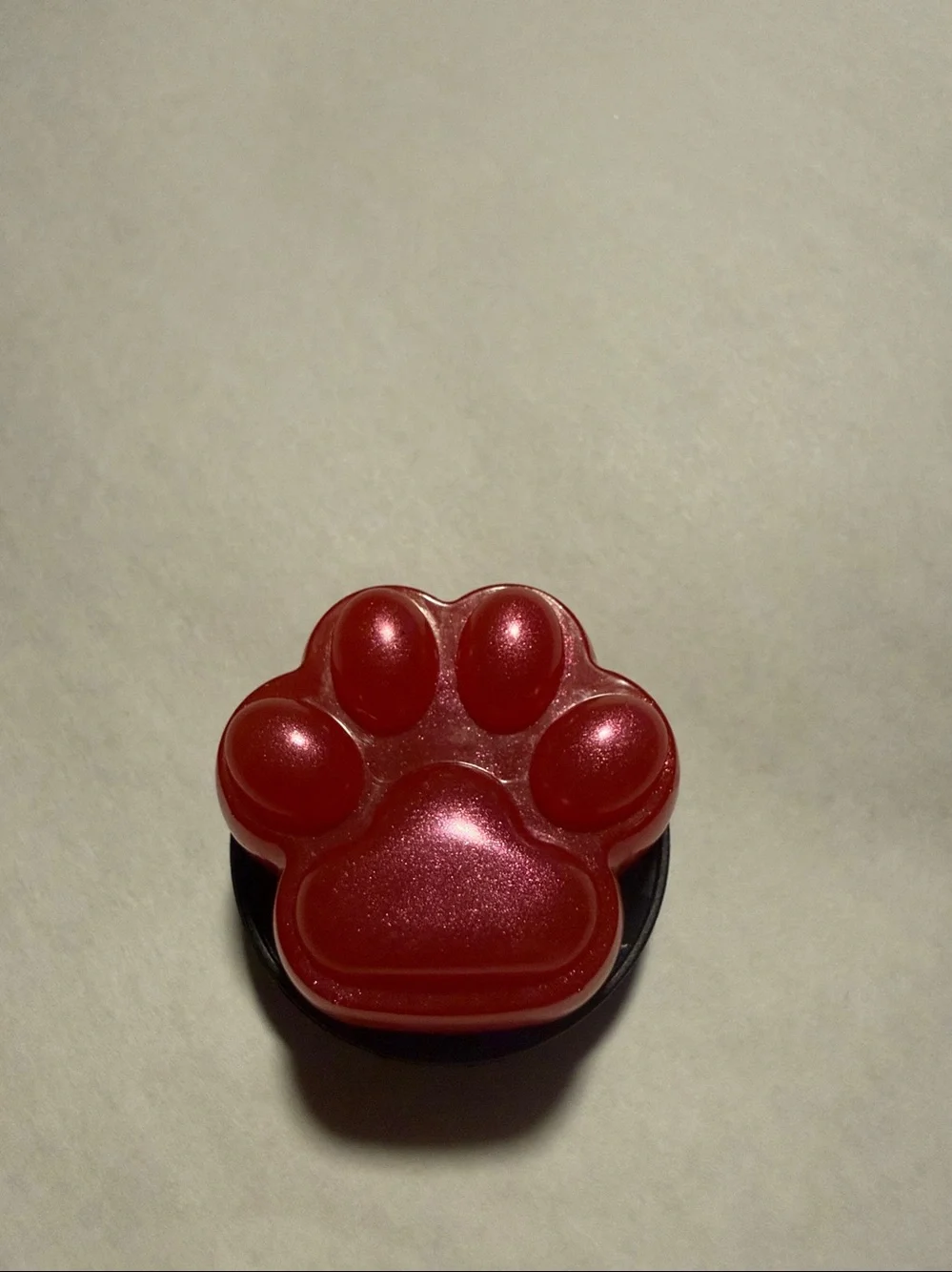 Red Shimmery Resin Paw Phone Grip - (Pop Socket type)